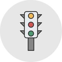 Traffic Control Line Filled Light Circle Icon vector