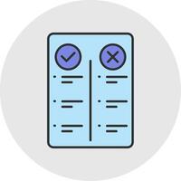 Pros And Cons Line Filled Light Circle Icon vector