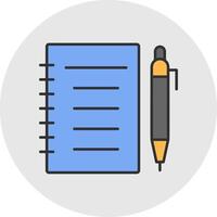 Notebook Line Filled Light Circle Icon vector
