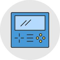 Gameboy Line Filled Light Circle Icon vector