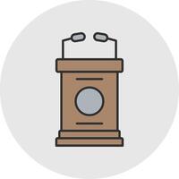 Lectern Line Filled Light Circle Icon vector