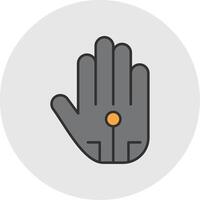 Wired Glove Line Filled Light Circle Icon vector
