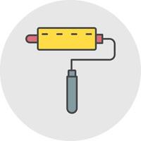 Lint Roller Line Filled Light Circle Icon vector