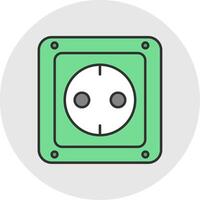 Socket Line Filled Light Circle Icon vector