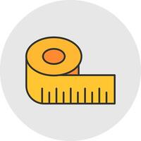 Ruler Line Filled Light Circle Icon vector