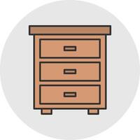 Drawer Line Filled Light Circle Icon vector