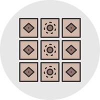 Tiles Line Filled Light Circle Icon vector