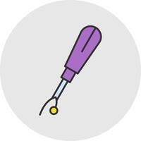 Seam Ripper Line Filled Light Circle Icon vector