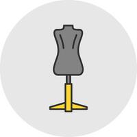 Mannequin Line Filled Light Circle Icon vector