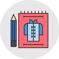 Cloth Sketch Line Filled Light Circle Icon vector