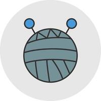 Wool Line Filled Light Circle Icon vector