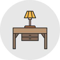 Console Table Line Filled Light Circle Icon vector