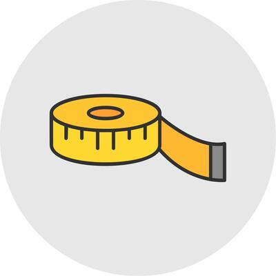 Measure Tape Line Filled Light Circle Icon