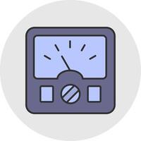 Ammeter Line Filled Light Circle Icon vector