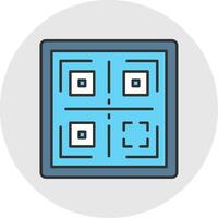 QR Line Filled Light Circle Icon vector