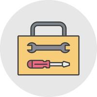 Tool Box Line Filled Light Circle Icon vector