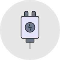 Adapter Line Filled Light Circle Icon vector