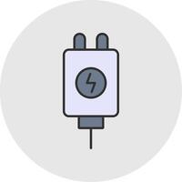 adaptador línea lleno ligero circulo icono vector