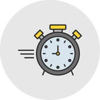 Stopwatch Line Filled Light Circle Icon vector