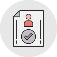 Verified Line Filled Light Circle Icon vector