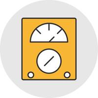 Voltmeter Line Filled Light Circle Icon vector