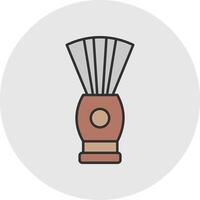 Shaving Brush Line Filled Light Circle Icon vector