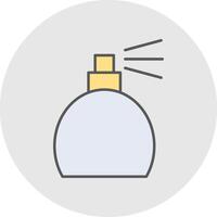 perfume botella línea lleno ligero circulo icono vector