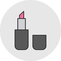 Lipstick Line Filled Light Circle Icon vector