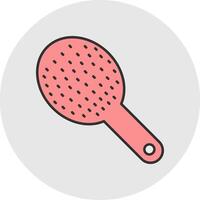 Hair Brush Line Filled Light Circle Icon vector