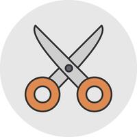 Scissors Line Filled Light Circle Icon vector