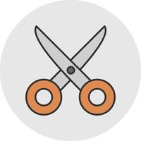 Scissors Line Filled Light Circle Icon vector