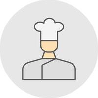 cocinero línea lleno ligero circulo icono vector