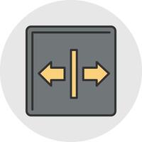 Left Right Line Filled Light Circle Icon vector