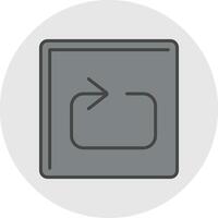 Loop Line Filled Light Circle Icon vector