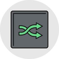 Shuffle Line Filled Light Circle Icon vector