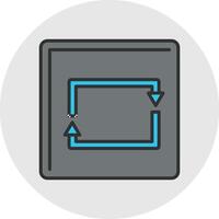 Rectangular Arrow Line Filled Light Circle Icon vector