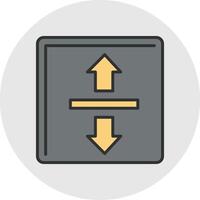 Up Down Line Filled Light Circle Icon vector