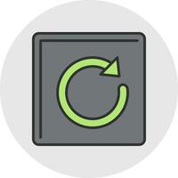 Redo Line Filled Light Circle Icon vector