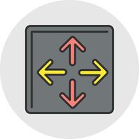 Maximize Line Filled Light Circle Icon vector