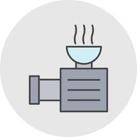 Meat Grinder Line Filled Light Circle Icon vector