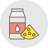 Dairy Products Line Filled Light Circle Icon vector