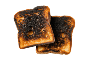 AI generated Two pieces of burnt toast isolated on transparent background, png