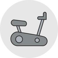 Exercising Bike Line Filled Light Circle Icon vector