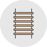 Step Ladder Line Filled Light Circle Icon vector