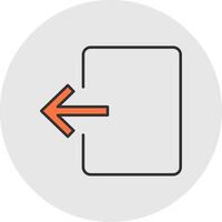 Exit Door Line Filled Light Circle Icon vector