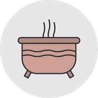 Hot Tub Line Filled Light Circle Icon vector