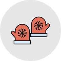Mitten Line Filled Light Circle Icon vector