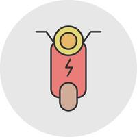 Scooter Line Filled Light Circle Icon vector