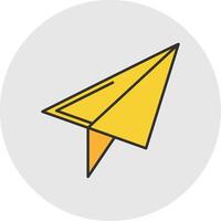 Paper Plane Line Filled Light Circle Icon vector