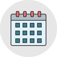 Calender Line Filled Light Circle Icon vector